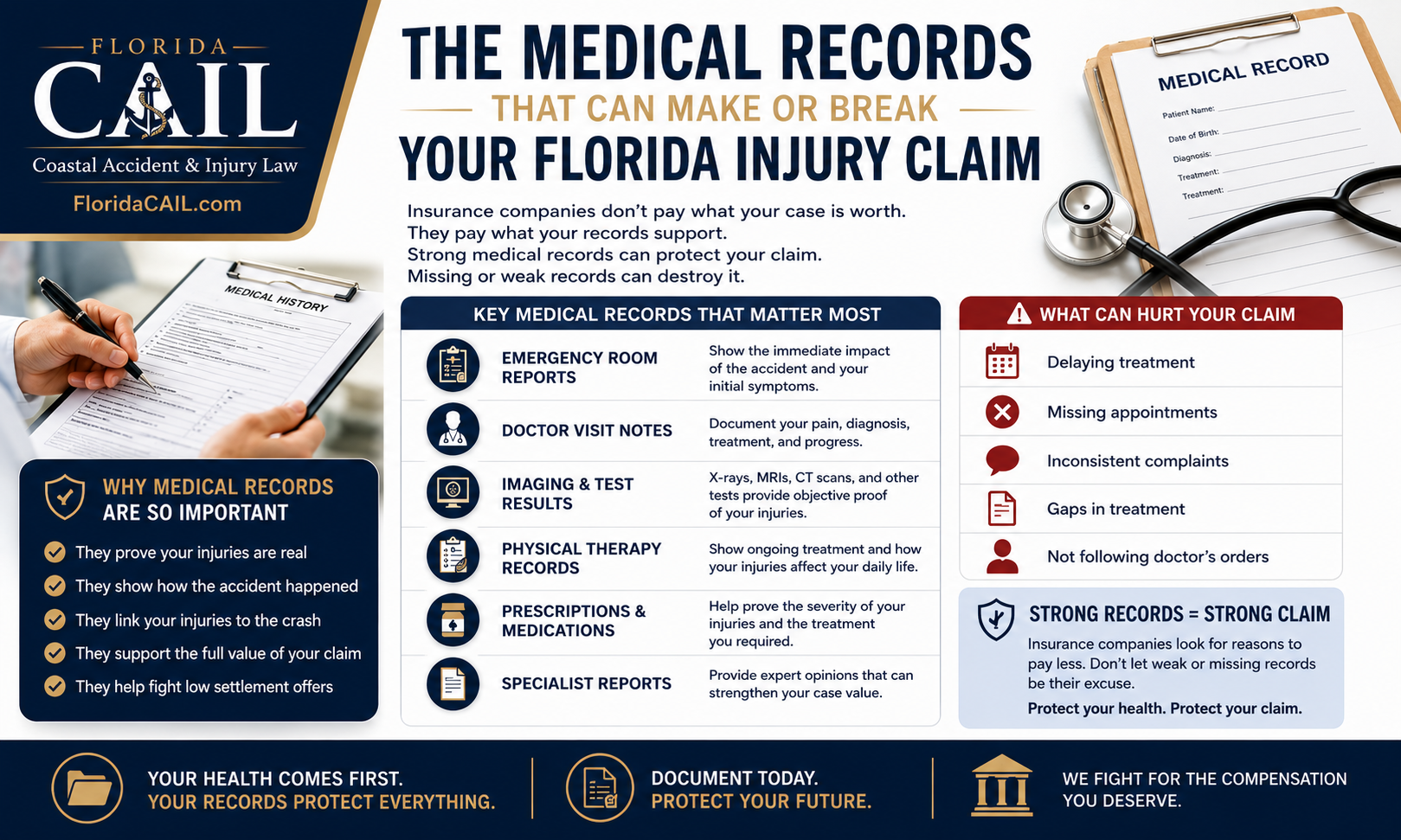 Medical records Florida injury claim